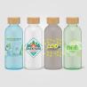 Botella de agua rPET de 650 ml con tapa de bambú Strom