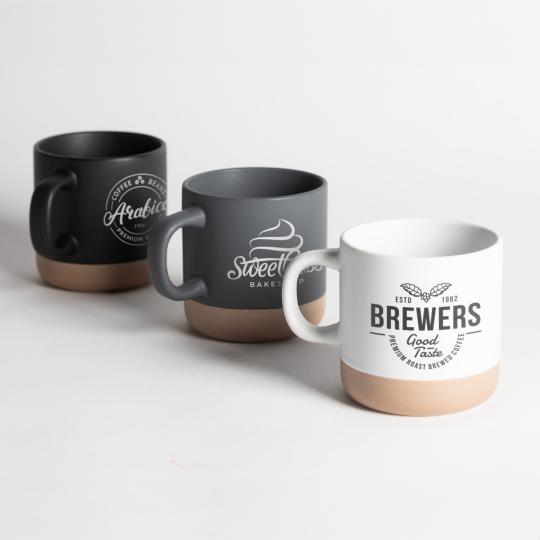Ceramic mug with clay base...
