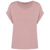 T-shirt eco-responsável com mangas com dobra de senhora