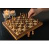 Juego de ajedrez plegable de madera de lujo