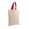 Mini saco de compras em algodão natural 135 g/m2 com alças curtas coloridas Assisi