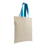 Mini saco de compras em algodão natural 135 g/m2 com alças curtas coloridas Assisi