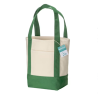 Mini saco de compras em algodão reciclado 340 g/m2 com alças e base coloridas Varigotti
