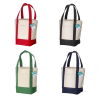 Mini bolsa de compras en algodón reciclado 340 g/m² con asas y base de colores Varigotti