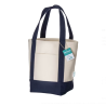 Mini sac de courses en coton recyclé 340 g/m² avec anses et base colorées Varigotti