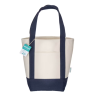 Mini bolsa de compras en algodón reciclado 340 g/m² con asas y base de colores Varigotti