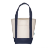 Mini bolsa de compras en algodón reciclado 340 g/m² con asas y base de colores Varigotti