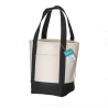 Mini sac de courses en coton recyclé 340 g/m² avec anses et base colorées Varigotti