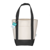 Mini saco de compras em algodão reciclado 340 g/m2 com alças e base coloridas Varigotti