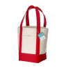 Mini saco de compras em algodão reciclado 340 g/m2 com alças e base coloridas Varigotti