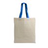 Mini saco de compras em algodão reciclado natural 140 g/m2 com alças coloridas Burano