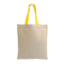 Mini bolsa de compras de algodón reciclado natural 140 g/m² con asas de colores Burano