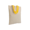 Mini bolsa de compras de algodón reciclado natural 140 g/m² con asas de colores Burano