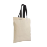 Mini saco de compras em algodão reciclado natural 140 g/m2 com alças coloridas Burano