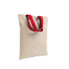 Mini saco de compras em algodão reciclado natural 140 g/m2 com alças coloridas Burano