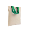 Mini bolsa de compras de algodón reciclado natural 140 g/m² con asas de colores Burano