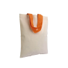 Mini saco de compras em algodão reciclado natural 140 g/m2 com alças coloridas Burano