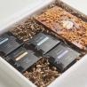 Caixa com 4 chás zen e barras de chocolate belga (Produção)