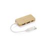 HUB USB divisor de bambú con ficha reemplazable Rivo