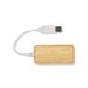 HUB USB divisor de bambu com ficha substituível Rivo