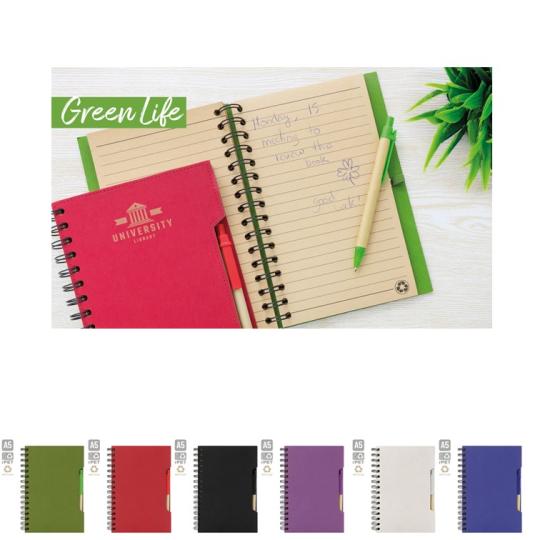 Caderno A5 Com Caneta Eco Green Life