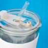Copo De 450 Ml Com Canudo De Vidro Delicatessen