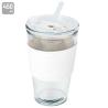 Copo De 450 Ml Com Canudo De Vidro Delicatessen