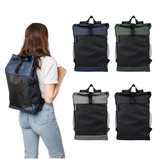Mochila enrolável em poliéster rPET (600D) Yani