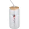 Frasco de vidro borossilicato de parede única de 500 ml com tampa de bambu Mirage