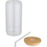 Frasco de vidro borossilicato de parede única de 500 ml com tampa de bambu Mirage