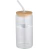 Frasco de vidro borossilicato de parede única de 500 ml com tampa de bambu Mirage