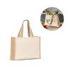 Saco em canvas (320g/m²), com fundo e laterais em juta laminada (350 g/m²) de tons naturais Helsinque