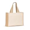 Saco em canvas (320g/m²), com fundo e laterais em juta laminada (350 g/m²) de tons naturais Helsinque