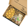 Gift box of Belgian Chocolate XL Easter Eggs with colourful seed bombs (Production)