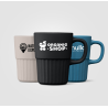 Ribbed ceramic mug with matte finish Majesty