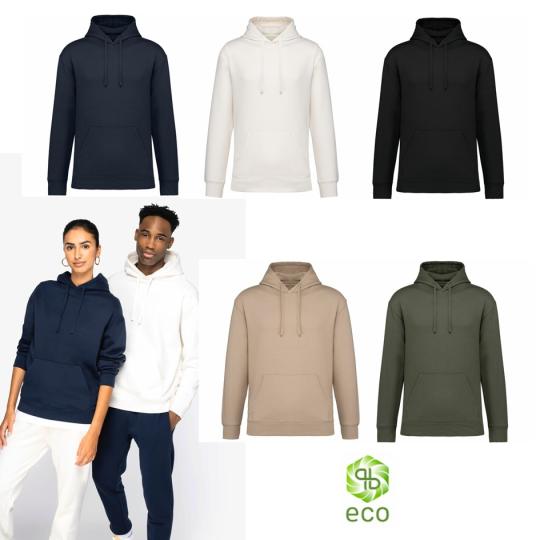 Sweatshirt eco-responsável com capuz e ombros descaídos cardada unissexo Native Spirit®