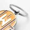 Llavero de aleación de zinc chapado con anilla giratoria y logotipo en esmalte suave (Producción)