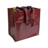 Bolsa de compras para botellas en PP laminado de 120g/m² (6 botellas), con asas cortas en cinta Manduria