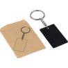 Rectangular keyring in recycled stainless steel Jax