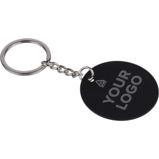 Porte-clés rond en acier...