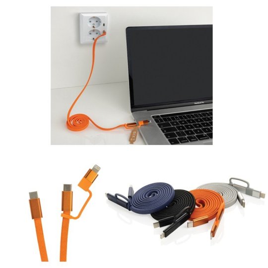 Cabo Magnético Ultrafino 2em1 De 60W Em Materiais Reciclados RCS Arc