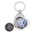 metal keyring with 1.00€ token for trolley