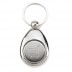 metal keyring with 1.00€ token for trolley