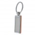 Llavero rectangular de plástico y metal