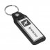 Porta-chaves de metal e PU retangular 1 face
