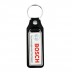 Rectangular metal and PU keyring 1 side